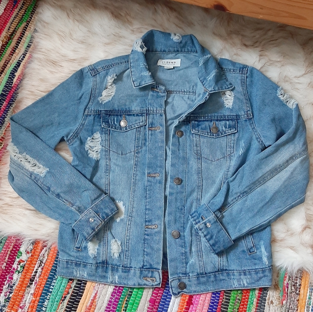 Lightwash Destroyed Denim Jacket